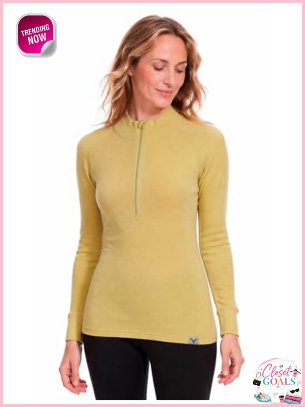 Merino Wool Base Layer V-Neck Long Sleeve Slim Fit Performance Top